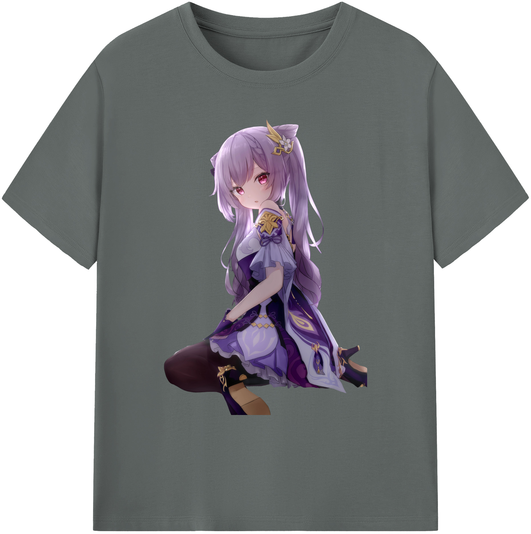 げんし神 刻晴 こくせい genshin Kokusei 綿100％ メンズ半袖Tシャツ｜肌触りやわらか＆通気性